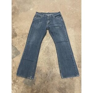 Levis 527 Jeans Mens 36x34 Blue Denim Bootcut Low Rise Zip Fly 5-Pocket Red Tab